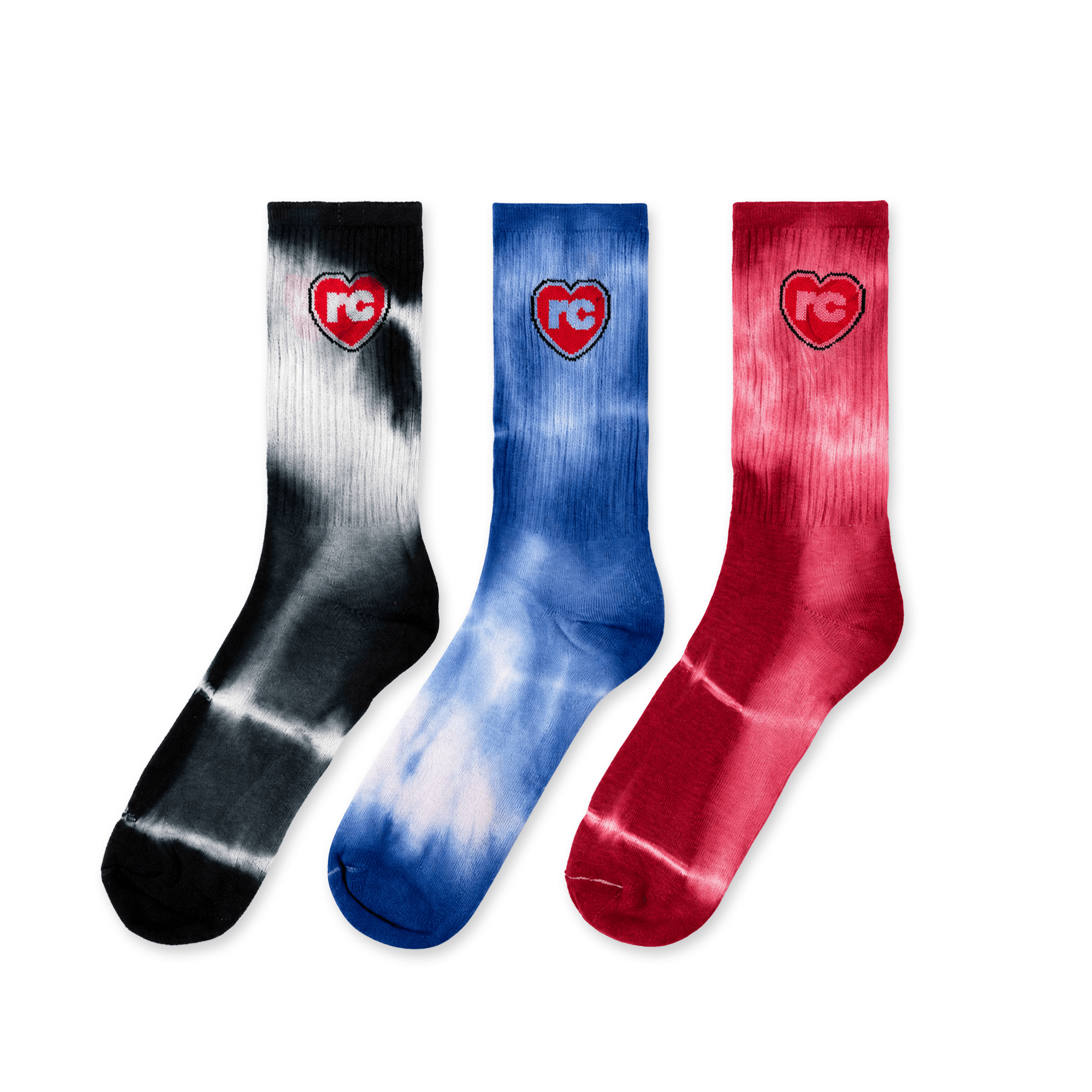 Heart Tie Dye Socks, 3-Pack